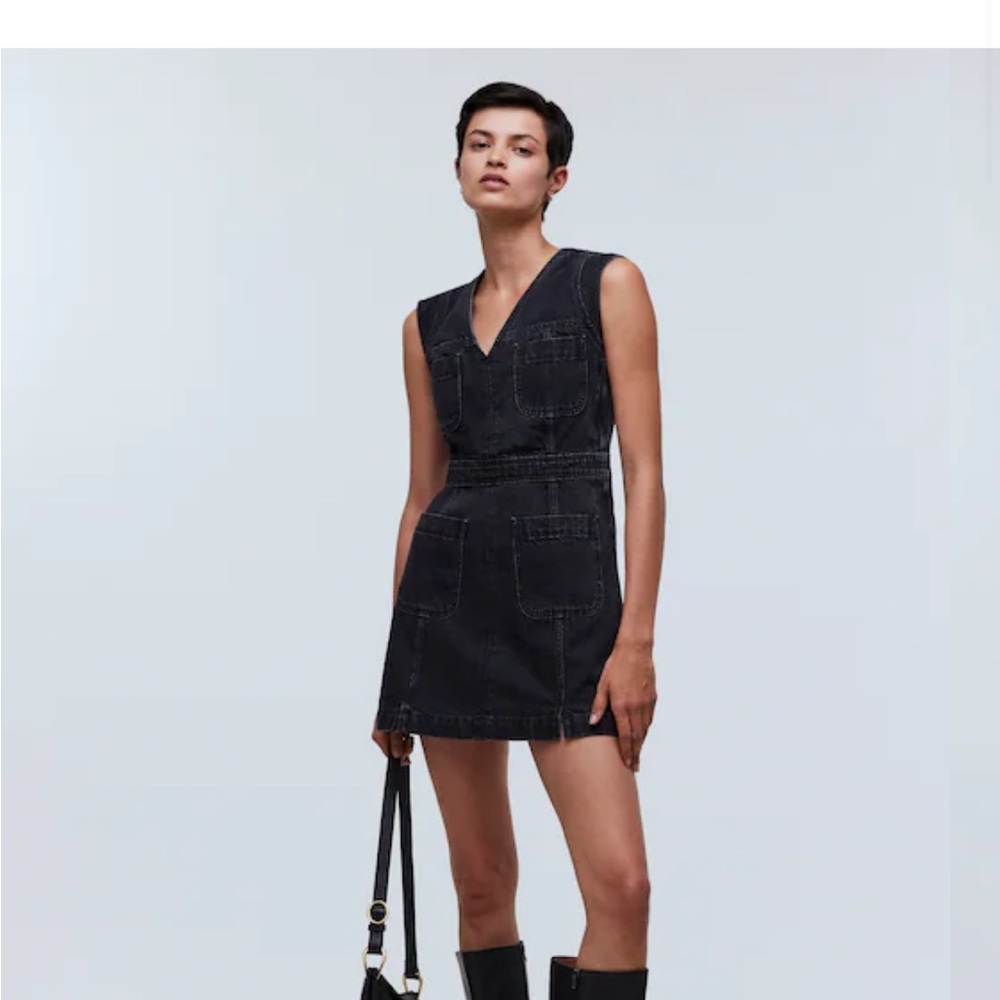 Madewell Black Denim Mini Dress